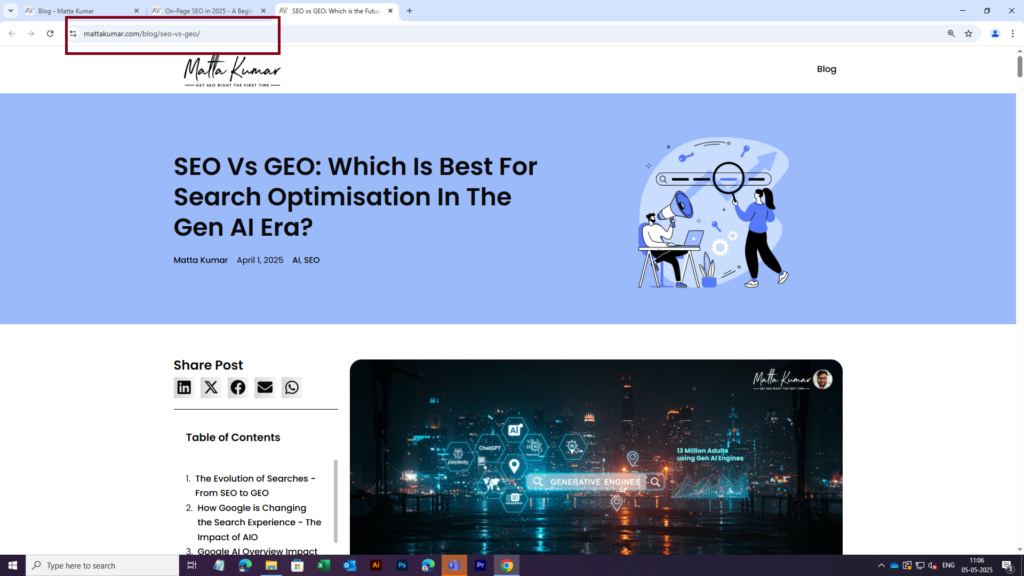Keyword in URL